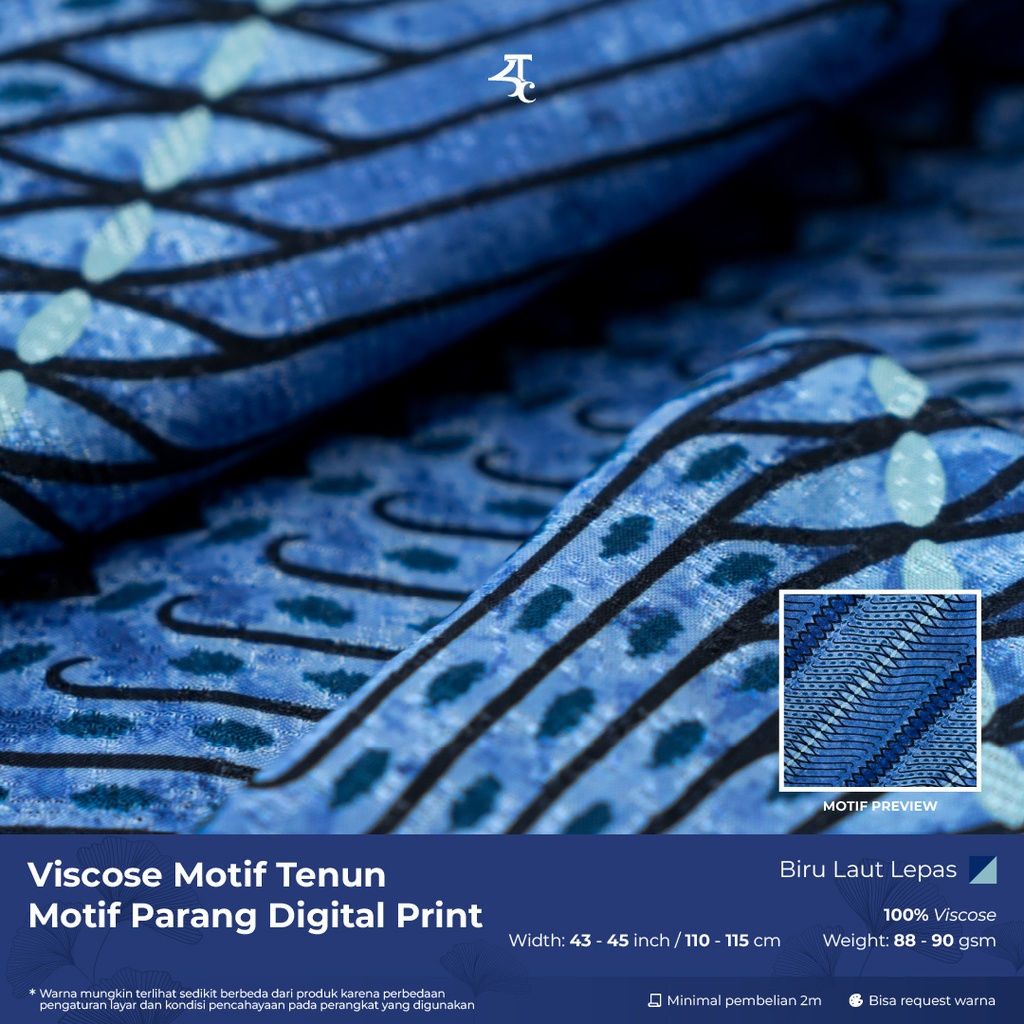 Viscose Motif Tenun Motif Parang Digital Print